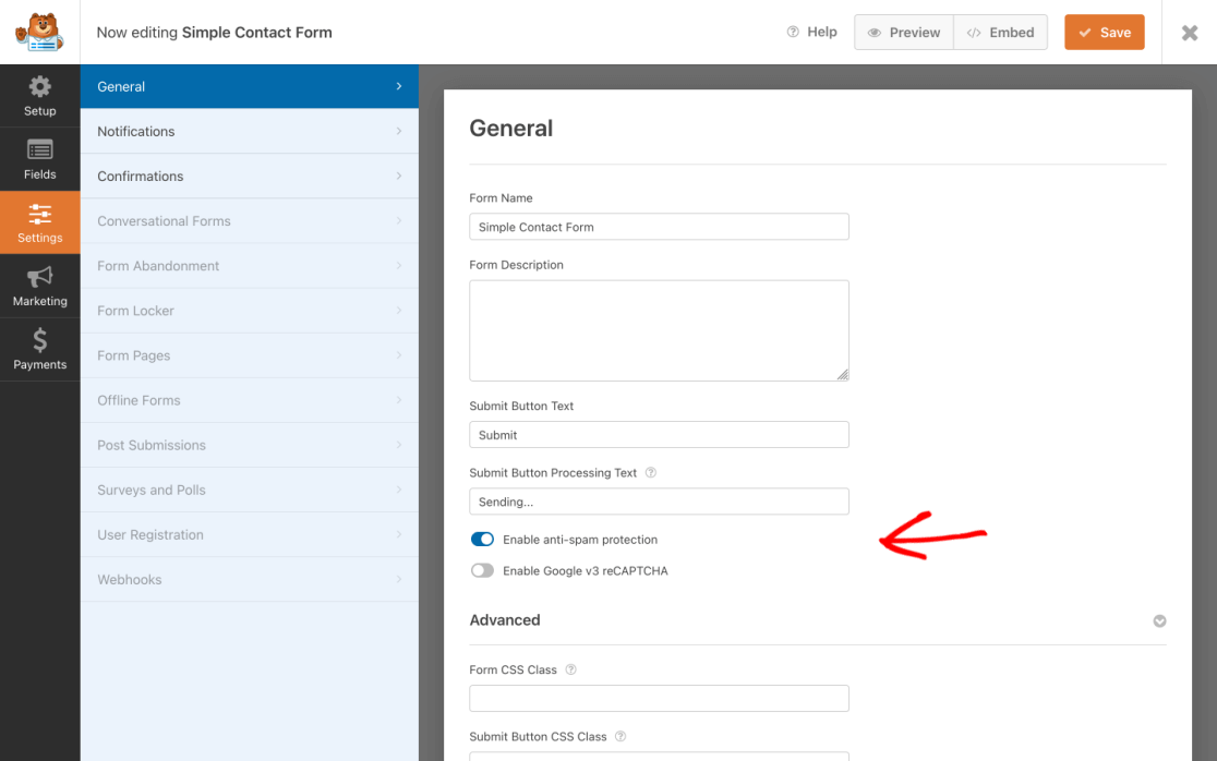 ตัวสร้าง wpforms สลับการรีเฟรชสลับ