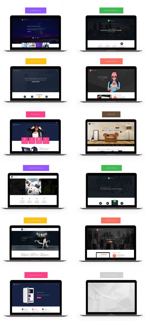 business wordpress theme Youniverse - prebuilt demos