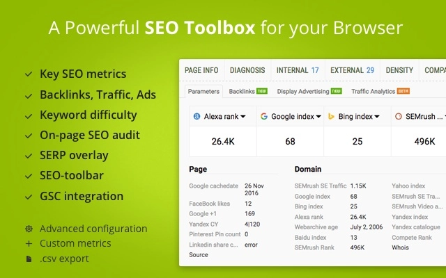 SEO Toolbox per browser