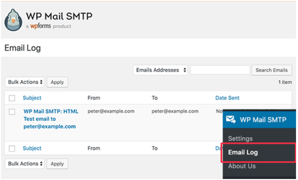 Registri e-mail di WordPress
