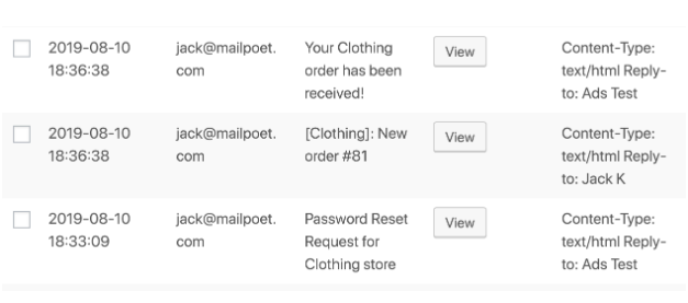 Registri e-mail di WordPress