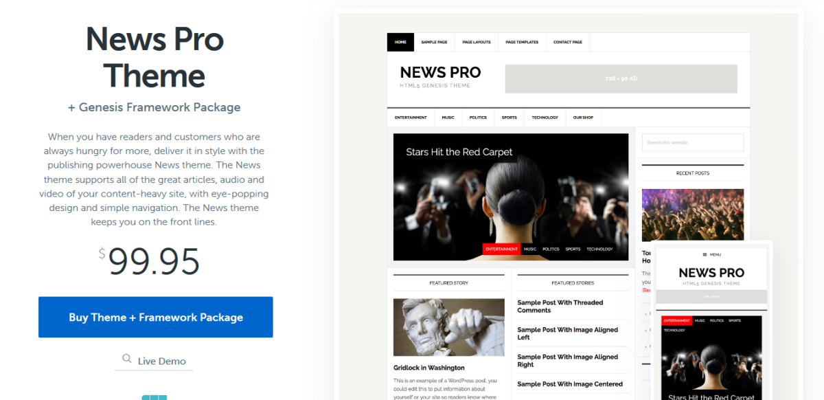 news pro wordpress หนังสือพิมพ์ธีม