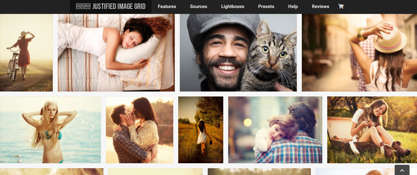 grilă de imagini justificată plugin pentru galerie wordpress