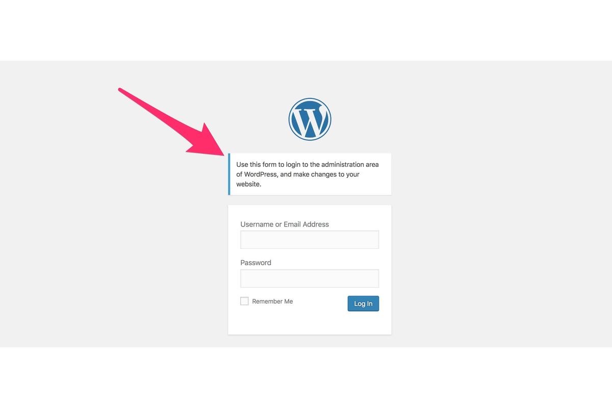 página de inicio de sesión de wordpress
